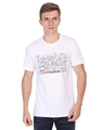 Shop Men's White Bengaluru Illustration AW Print Cotton T-shirt-Front