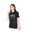 Shop Unisex Black Game Set Match Typography Cotton T-shirt-Full