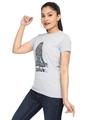 Shop Women's Grey Bengaluru Yoga Print Cotton T-shirt-Full