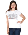 Shop Women's White Bengaluru Illustration AW Print Cotton T-shirt-Front