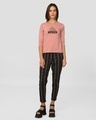 Shop Napqueen Kitty Round Neck 3/4th Sleeve T-Shirt Misty Pink-Design