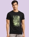 Shop Nature Finds Its Way Half Sleeve T-Shirt Black-Front