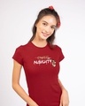 Shop Naughty Not Cute Half Sleeve T-Shirt (TJL)-Front