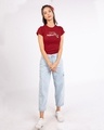 Shop Naughty Not Cute Half Sleeve T-Shirt (TJL)-Design