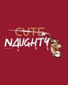 Shop Naughty Not Cute Scoop Neck Full Sleeve T-Shirt (TJL)-Full