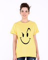 Shop Naughty Smiley Boyfriend T-Shirt-Front