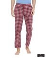 Shop Navy And White Checked Pyjamas-Front
