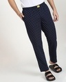 Shop Navy Blue AOP Geometric Print Pyjamas-Front
