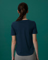 Shop Navy Blue Basic Round Hem T-Shirt-Design