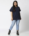 Shop Women's Navy Blue Plus Size Boyfriend T-shirt-Full