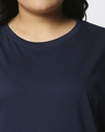 Shop Women's Navy Blue Plus Size Boyfriend T-shirt