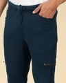 Shop Navy Blue Casual Cargo Zipper Joggers