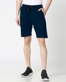 Shop Navy Blue Casual Shorts With Zipper-Front