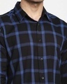 Shop Navy Blue Checks Casual Full Sleeve Shirt