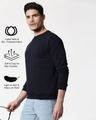 Shop Navy Blue Fleece Sweatshirt