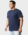 Shop Navy Blue Half Sleeve Plus Size T-Shirt-Design