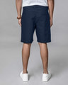 Shop Navy Blue Lightweight Slim Oxford Shorts-Full