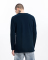 Shop Navy Blue Longline Full Sleeve T-Shirt-Design