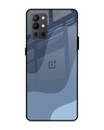Shop Navy Blue Ombre Premium Glass Case for OnePlus 9R (Shock Proof, Scratch Resistant)-Front