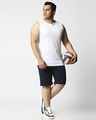 Shop Men's Navy Blue Plus Size Casual Shorts-Full