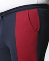 Shop Navy Blue Plus Size Color Block Jogger Pants