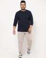 Shop Men's Navy Blue Plus Size Sweatshirt-Full
