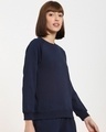 Shop Women's Navy Blue Plus Size Sweatshirt-Design