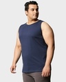 Shop Men's Navy Blue Plus Size Vest-Design