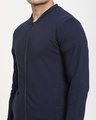 Shop Navy Blue Plus Size Zipper Sweatshirts
