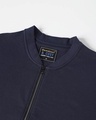 Shop Navy Blue Plus Size Zipper Sweatshirts