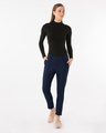 Shop Navy Blue Lightweight Slim Oxford Pants-Full