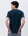 Shop Navy Blue V Neck Half Sleeve T-Shirt-Design
