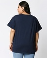 Shop Navy Blue-White Boyfriend Plus Size T-Shirt Combo-Full