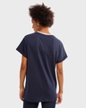 Shop Navy Blue- White Color Block Boyfriend T-shirt-Design