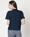 Shop Navy Blue Women Turtle Neck Rib T-Shirt-Design