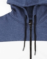 Shop Navy Melange Chest Panel Zipper Hoodie