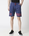 Shop Navy Melange Men's Shorts-Front