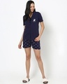 Shop Women's Blue Printed Plus Size Shirt & Shorts Set-Full
