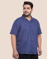 Shop Navy Plus Size Solid Shirt-JAMES-Design