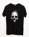 Shop Nebula Skull Half Sleeve T-Shirt-Front