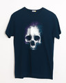 Shop Nebula Skull Half Sleeve T-Shirt-Front