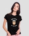 Shop Need Coffee Half Sleeve T-Shirt Black-Front