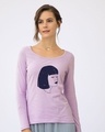 Shop Need Space Galaxy Girl Scoop Neck Full Sleeve T-Shirt-Full
