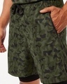 Shop Men's Green Camo Layered Shorts