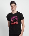 Shop Neon Chill Vibes Half Sleeve T-Shirt Black-Front