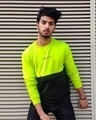 Shop Neon Green and Black Bright Side Full Sleeves T-Shirt-Front