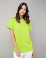 Shop Neon Green  Boyfriend T-Shirt-Front