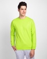 Shop Neon Green Fleece Light Sweatshirt-Front
