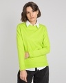 Shop Neon Green Fleece Light Sweatshirt-Front