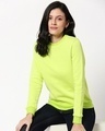 Shop Neon Green Fleece Sweatshirt-Front
